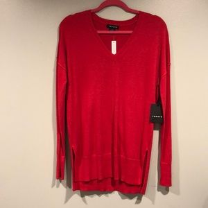 Trouve red v neck sweater